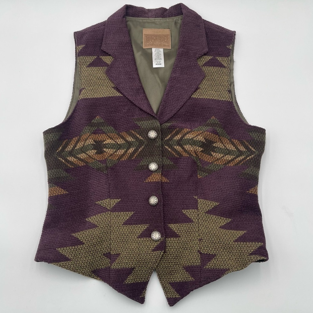 VTG Roughrider by Circle T Womens Sz Med Western Vest Southwest Aztec Purple